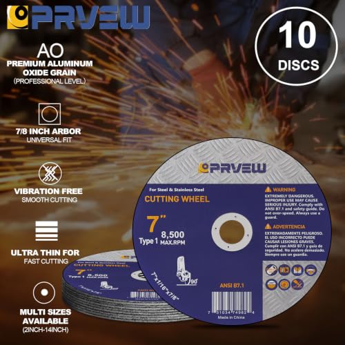 10-Pack 7-Inch Cut Off Wheels,7" x1/16 x7/8" Quality Cutting Disc - style: 7"x1/16"x7/8"(10-PK)