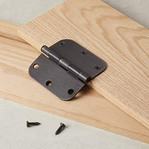 Amazon Basics Rounded 3.5 Inch x 3.5 Inch Door Hinges, Oil Rubbed Bronze, 72 Count (Pack of 1) - color: Oil Rubbed Bronze, size: Pack of 72
