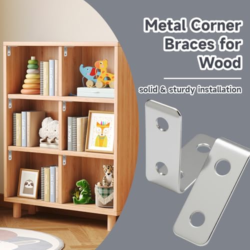 Luomorgo L Bracket Corner Braces 1.5 Inch, Zinc Plated, 20PCS - size: 1.5 Inch Zinc Plated
