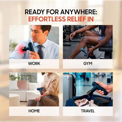 Sharper Image Powerboost Move Heat & Cold Mini Percussion Massage Gun - color: Navy - Hot + Cold