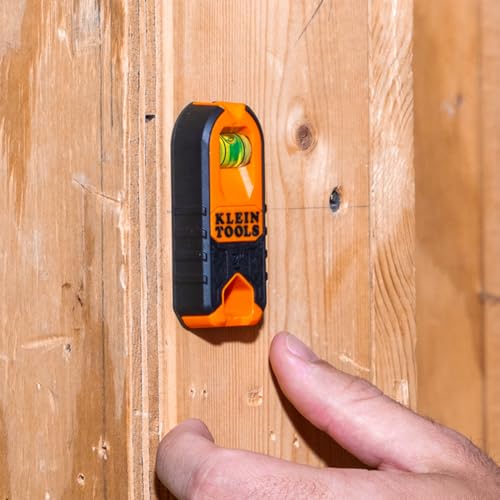 Klein Tools MSF1002 Magnetic Stud Finder and Level, Compact, Wood and Metal Detector with Bubble Vial for Accurate Markings, Felt Pad Backing, 2-Pack - size: Pack of Two