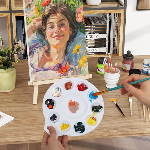 Halobios Paint Tray Palettes, Plastic Paint Pallets with Hanging Hole for Children or Students to Paints on School Project, Art Class or Have a Birthday Painting Party -12pcs - size: 12PCS