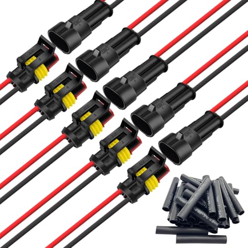 14 AWG 2 Wire Connector 2 Pin Waterproof Automotive Electrical Connectors - size: 2pin/5set