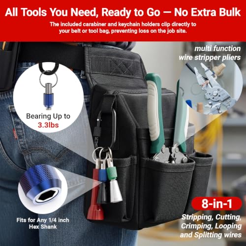 Automatic Foldable Wire Stripper and Wire Twister Tool with Bit Holder - Multifunctional Tool Set for Electricians, DIY, Home & Auto Repair