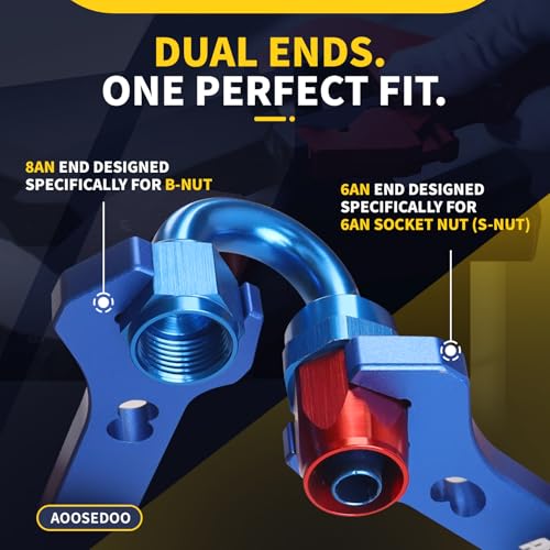 Adjustable AN Fittings Wrench AN Wrench for AN Hose Fitting Adapters AN Fitting Tool 3AN-16AN Lightweight Aluminum Black. With a Double Hose End Fitting Wrench 6AN Socket-AN8 B-nut Blue - color: Black & Blue