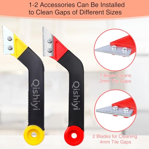 11 PCS Grout Removal Tool Set,Include 2 Tile Grouts Saws 6 Pieces Blades Replacement Bonus,Hand Grout Saw,2 Grouts Cleaning Blades,Ideal for Tile Gap Cleaning and Repair