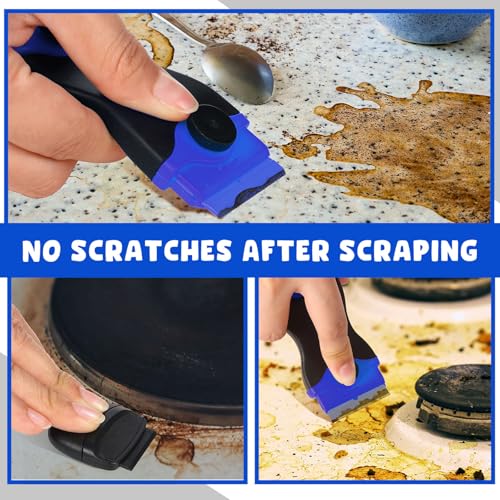 Tallew 9 Pcs Plastic Scraper Set Paint Tool Non Scratch Putty, Dark Blue - color: Dark Blue