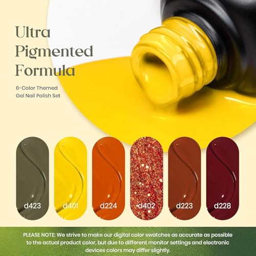 Beetles Fall Gel Nail Polish Set, Golden Season Glitter Gel Polish - color: A - Brown Green Gold | Golden Season