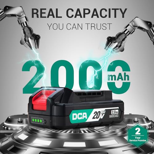 DCA Cordless Drill Set, 354 in-lbs Torque, 3/8" Keyless Chuck, Electric Power Drill with 2.0Ah Battery and Charger,18+1 Position,25-Piece 20V Drill Driver Kit, ADJZ2035 - size: 1*Battery