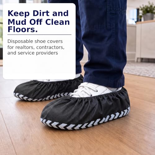 Innovative Haus Black Disposable Shoe Covers Non Slip Booties, XL, 50 Pack - style: 50 Pack