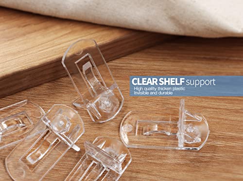 10pcs Locking Shelf Support Pegs, 8mm Shelf Pins Clear Shelf Clips Plastic Shelf Pegs for Shelves, 8mm Peg x 1-3/16" Thick Shelf - size: 8mm Pins