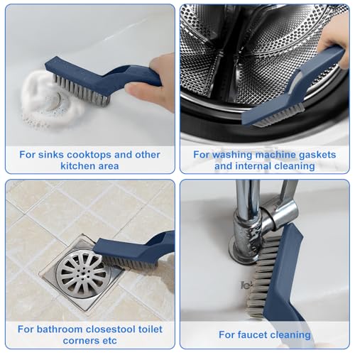 Stiff Bristle Brush - Hard Bristle Crevice Cleaning Brush Tools for Household, Kitchen, Bathroom, Window, Toilet, Corners, Multi Purpose Hard Bristle Brushes for Deep Cleaning Gap(2 pcs)