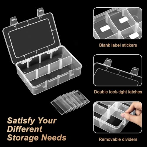 Mauproy 8 Grids Plastic Organizer Box with Adjustable Dividers, 4 Pack - style: 8 Grids - 4 Pack