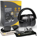 TradeSmart Shooting Ear Protection for Gun Range, NRR 28 Earmuffs & Eyewear - color: Clear+tint - Grey