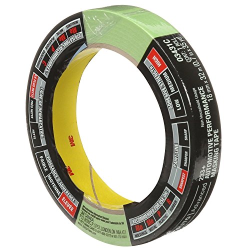 3M Automotive Performance Masking Tape, 03431, 18 mm x 32 m, 1 Roll - size: 18 mm x 32 m