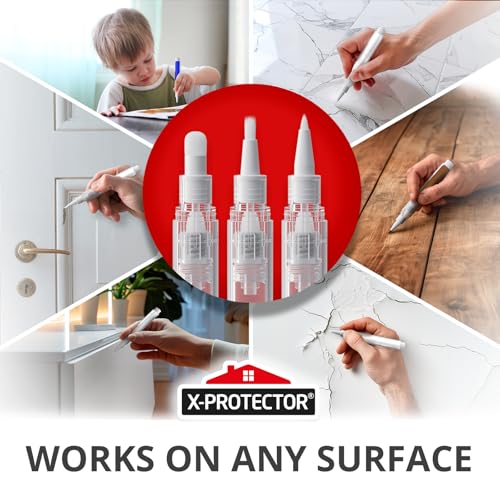 X-Protector Touch Up Paint Pen - 3 Refillable Pens with 3 Types of Brushes - style: Pack of 3, Refillable