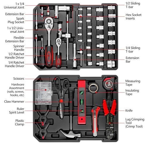TLGREEN 799-Piece Mechanic Tool Set with Rolling Tool Box, Black - color: Black