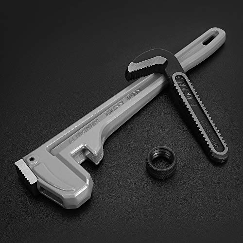 DURATECH 18-inch Aluminum Straight Pipe Wrench, Adjustable Plumbing Wrench - size: 18-inch, style: Straight