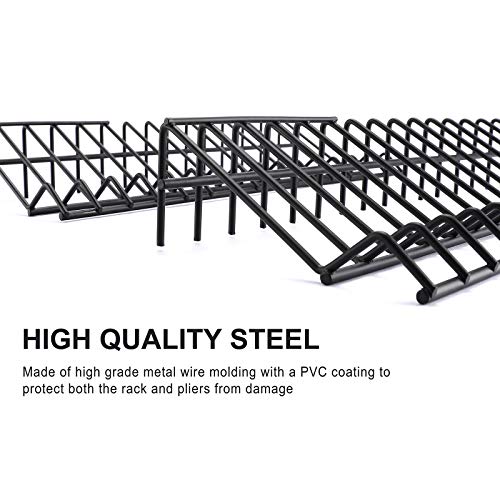 CASOMAN Plier Organizer Rack, 2 Pack, Stores Spring Loaded, Black, 15-Slot Plier Rack, Keep Pliers Organized in Tool Drawer