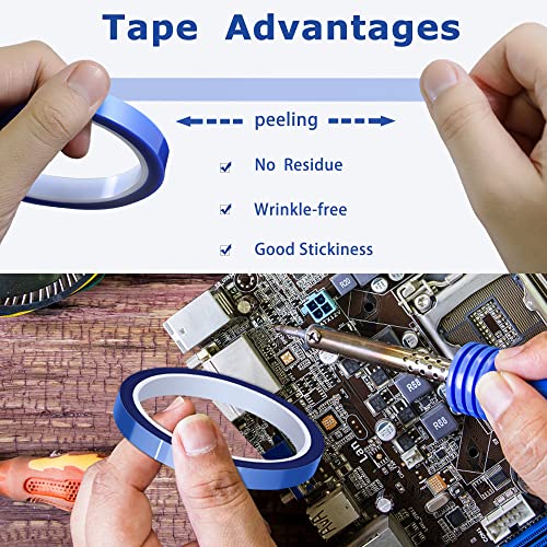 High Temperature Heat Resistant Heat Transfer Tape for Sublimation No Residue 10mm X 33m 108ft (Blue-4 Roll) - color: Blue-4 Roll