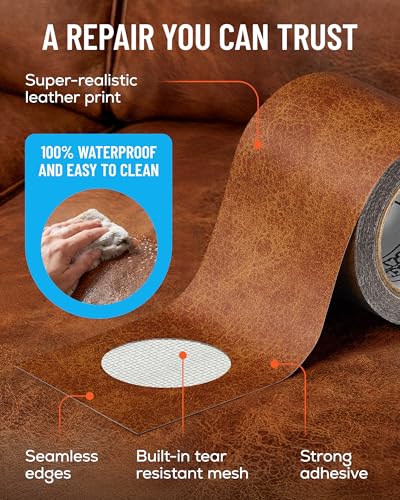 MATCH 'N PATCH Whiskey Leather Repair Tape, 2.25" x 15' for Furniture - color: Whiskey, size: 2.25" x 15'