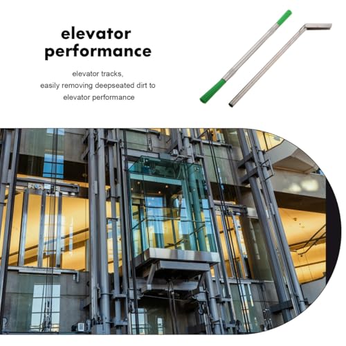 Elevator Sill Cleaner Tool with Long Handle Gap Scraper and Brush Set for Elevator Track Cleaning and Maintenance in Commercial and Residential Buildings