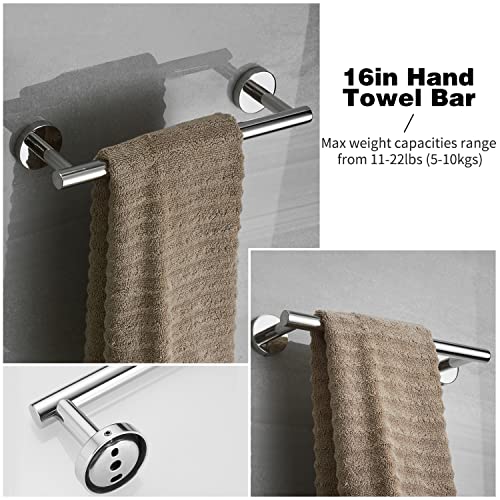 10pcs Bathroom Hardware Set, Brushed Nickel Bathroom Hardware Set, Including 16" Hand Towel Bars, Toilet Paper Holders, Towel Rings, Robe Towel Hooks - color: 10pcs 16" Brushed Nickel