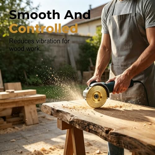 3pcs Angle Grinder Polishing Pad, Wood Carving Disc Set, Tungsten Carbide Grinding Wheel Wood Carving for 4" & 4-1/2" Grinders, Woodworking Attachment for Cutting, Shaping, Sanding