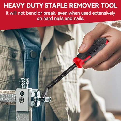 Staple Remover, Heavy Duty Staple Remover Tool, Upholstery Stapler Puller Lifter Tool, Chrome Vanadium Steel Staple Lifter Nail Puller for Carpet, Wood, Floor, Furniture, Construction