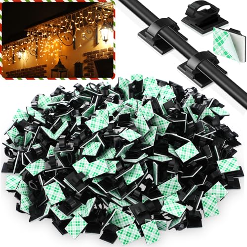 EBOOT 1000 Pieces Adhesive Cable Clips Wire Holders for Wall Desk Car | Light Emitting Bulb for Projects, Circuit Boards, Electronics Experiments, DIY Indicator Lights, Breadboard Use