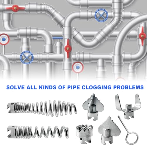 7 Pcs Drain Cleaner Snake Cutter Heads Compatible with Ridgid K50/K400