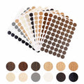 648 Pieces Screw Hole Covers Stickers Wood Stickers for Furniture PVC Adhesive Screw Cover Caps for Wall Cabinet Desk Self-Adhesive Screws Hole Sticker 21mm Dustproof Wood Textured Sticker (12 Colors)