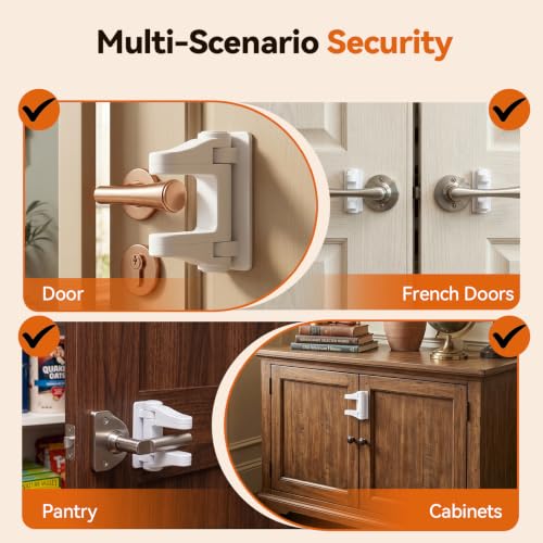 2 Pack Door Locks for Kids Safety, Childproof Door Lever Lock