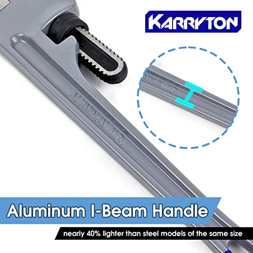 Aluminum Pipe Wrench Set, 10" 14" 18" 24"(4 Pack) Adjustable Straight Handle Plumbing Wrench Set, Heavy Duty Plumbers Tool with Drop Forged Jaw,Exceed the Standard GGG - size: 10,14,18,24-IN, style: Straight