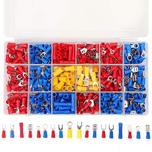 Cold Pressed Terminal, Insulated Quick Connecting Terminal, 520Pcs Electrical Crimp Terminals Assortment Kit