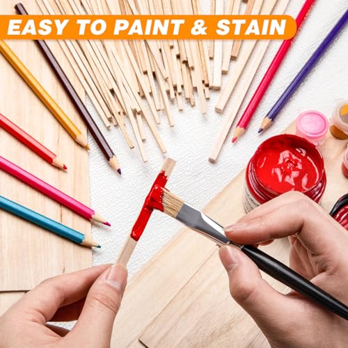 180Pcs Balsa Wood Sticks, Hardwood Square Dowels Unfinished Wooden Strip