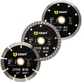 3 PCS 4 1/2 Inch Diamond Blade for Angle Grinder — Diamond Cutting Wheel for Cutting Stone, Marble, Granite, Brick, Masonry, Paving Flag, Concrete — GRAFF - size: Ø Set 4 ½ Inch Segment, style: Diamond Segment Blades