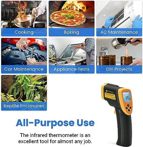 Etekcity Infrared Thermometer Laser Temperature Gun, -58℉~1382℉, D:S 16:1 - color: Yellow D:S 16:1, style: Advanced