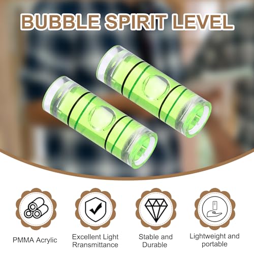 HARFINGTON 12pcs Mini Cylindrical Bubble Spirit Level Vials 8x22.5mm - size: 8x22.5mm