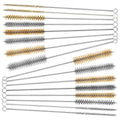 16Pcs Stainless Steel Brass Wire Tube Brushes Set, 12 Inch Long Round Wire Pipe Cleaner for Deep Pipes Auto Parts Engine Parts, 8 Sizes(1/4"-1" Sizes)