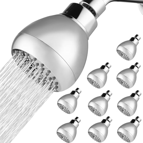 10 Pack High Pressure Shower Head - Powerful Bathroom Pressure Boosting Showerhead - Perfect Universal Replacement for Rain Shower Heads(Chrome) - color: 10 Pack Chrome