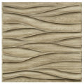 STICKGOO Wave 3D Wall Panels, Natural Oak, 19.7''x19.7'' - color: Wood