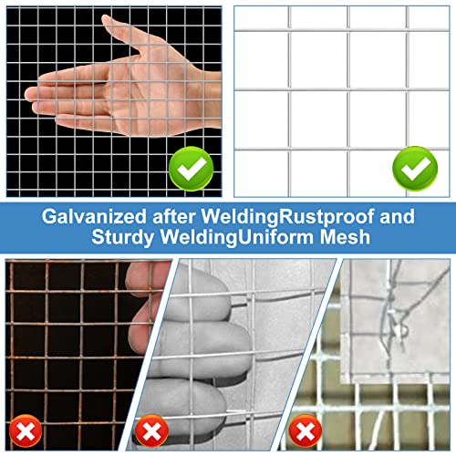 Land Guard 19 Gauge Hardware Cloth, 1/2 inch Chicken Wire Fence, Galvanized Welded Cage Wire Mesh Roll Supports Poultry Netting Cage Fence……… - size: 1/2inch 16inch×25ft