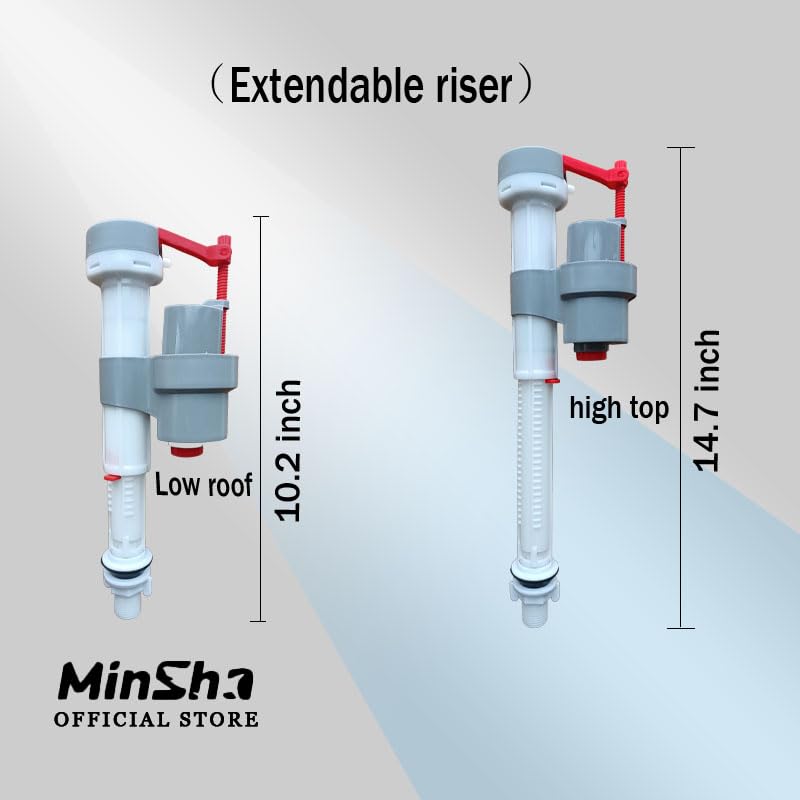 MinSha Universal Toilet Fill Valve, Adjustable POM Tank Repair Kit