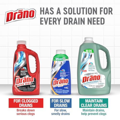 Drano Max Gel Drain Clog Remover & Cleaner, Safe for All Pipes/Septic, 32oz - size: 32 Fl Oz (Pack of 1)