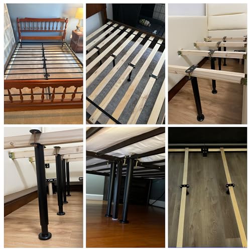 Adjustable Height Bed Support Legs 13.8-23.6 inch, Bed Frame Center Support Legs for Bed Frame/Bed Center Slat/Furniture, Heavy Duty Metal Bed Replacement Legs Bed Slats Support Legs, Upgraded Version - size: 13.8'' - 23.6'' 2Pcs