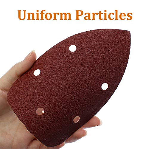 50 Pcs Mouse Detail Sander Sandpaper, 120 Grit, 5 Hole - size: 120 Grit - 50 Pcs