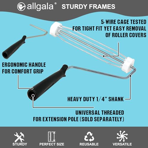 Allgala 16 Piece Ultra Versatile DIY Paint Tool Kit with 9 Inch and 4 Inch Roller Kits - color: 16PC Ultra