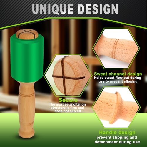 Wood Carving Mallet 12 oz - Non-Slip Urethane Head Woodworking Hammer for Chisels & Carving Tools (deep green) - color: Deep Green