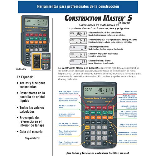 Calculated Industries 4054 Construction Master 5 Calculator - style: CM5 en Espanol